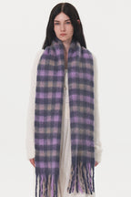 Women Scarf Lilac Plaid Fringe Polyester Tasseled Long Warm Accessories ec2e69b5-7d4d-4dda-bddb-757c8c46d9f8-Max Trendsi