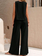 Outfit Set Round Neck Sleeveless Top and Wide Leg Pants Set ec31f544-c105-4251-9dd0-a45ce88f7e74-Max Trendsi