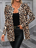 Leopard Jacket Open Front Puff Long Sleeve Outwear Leopard ec4f3c82-814a-4150-9aad-a049e84e5525-Max Trendsi