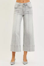 RISEN Womens Jeans Crop Wide Pintuck Front Light Gray Tummy Control Mid Rise ec84e88dac594246b18a148ea2d9fa10-Max-Origin Trendsi