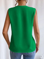 Cami Tank Top Women's V-Neck Pleated Sleeveless Elegant Blouse ec955a5b-c328-4768-89c8-8645fb88df96-Max-Origin Trendsi