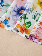 Floral Mini Dress Cap Short Sleeve Round Neck Back Zipper ecefc4966c9a49bca0f448f8d3134c75-Max-Origin Trendsi