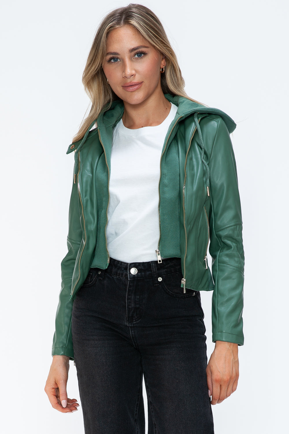 Snobbish Faux Leather Women Jacket Zip Hooded Pocketed Green Basic ecf864db-ff4d-4ec9-89fe-7295e60a6f8e-Max_3a5469d9-80a7-4121-88cd-13b385763097 Trendsi