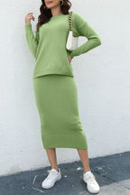 Women Sweater Set Round Neck Knit Top and Midi Skirt Basic Style 2 Pcs ed00c982-f952-48db-a956-9e9e92ed909e-Max Trendsi