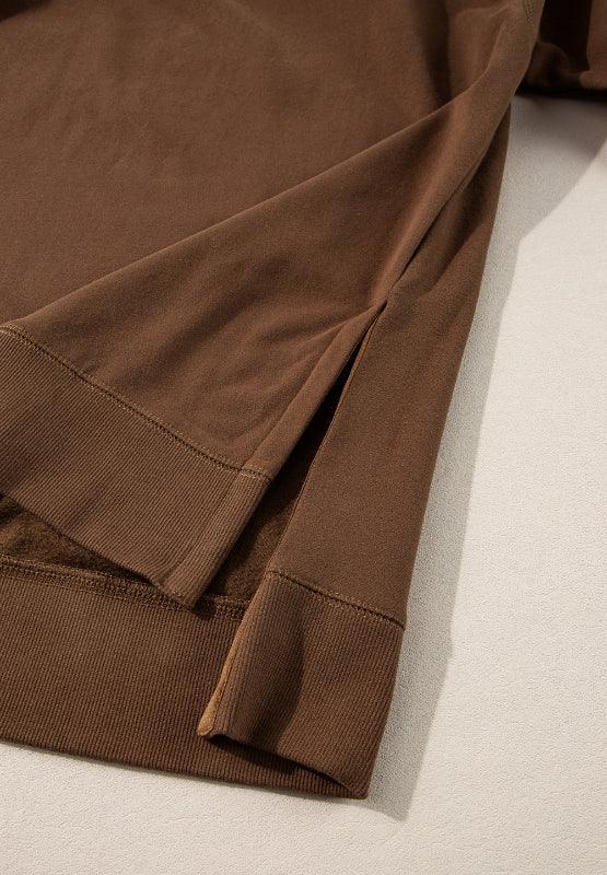 Outfit Set Side Slit Round Neck Long Sleeve Top and Pants Set ed076c3d-d74a-4cef-b40a-4937866254ae-Max Trendsi