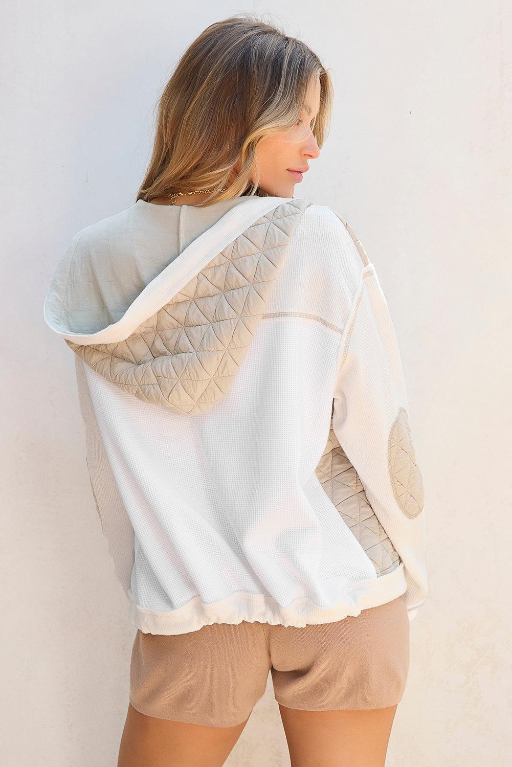 Jacket Quilted Patchwork Color Block Hooded Long Sleeve Outwear ed38df76-81e6-4a08-b0af-a5a570af3a3d-Max Trendsi