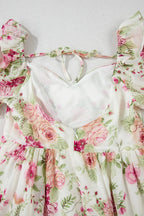 Floral Mini Dress Bubble Sleeve Sweetheart Neck Ruffle Zipper Lightweight ed5cc9ae-0f6f-4970-863e-c0f2d24eed81-Max-Origin Trendsi