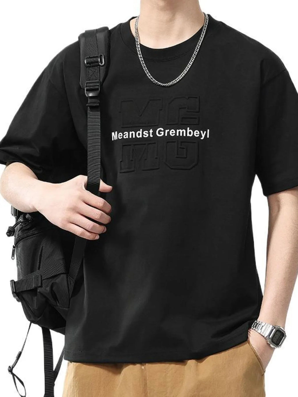 Men's Casual T-Shirt Round Neck Oversized Short Sleeve Top Plus Sizes ed7edefd06b144bab4048219578c73ae-Max-Origin Trendsi