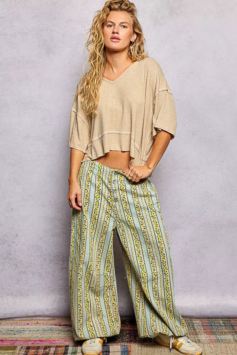 POL Womens Rib T-Shirt Cropped Short Sleeve with Contrast Stitch Detail ed9f47e0-4ea1-4ccf-918b-ff6921cde5fe-Max-Origin Trendsi