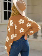 Cardigan Angel Wings Flower Open Front Long Sleeve Knitwear edd42566-8d3e-40a6-aa82-234b03847da3-Max Trendsi