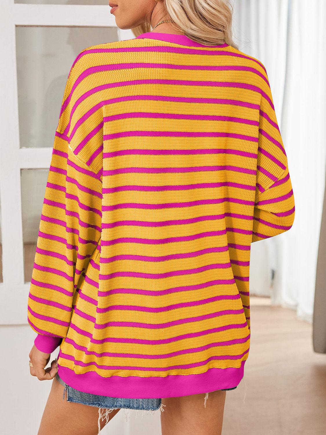 Lovelet Sweatshirt Striped Contrast Long Sleeve Top edd59e76-6909-4b63-9aac-229f6b1af3d7-Max Trendsi