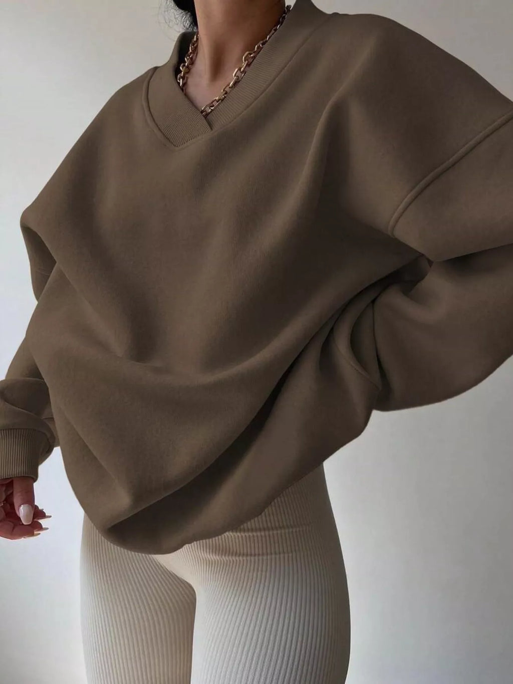 Women's Sweatshirt Dropped Shoulder Long Sleeve Oversized Pullover ede38b4378e04cac9190b4ea86e6bdad-Max-Origin Trendsi