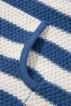 Striped Cotton Blend Knit Sweater Long Sleeve Hooded Knitwear ee4772a8-4e1a-4b8c-af44-0cbbec70d02a-Max Trendsi