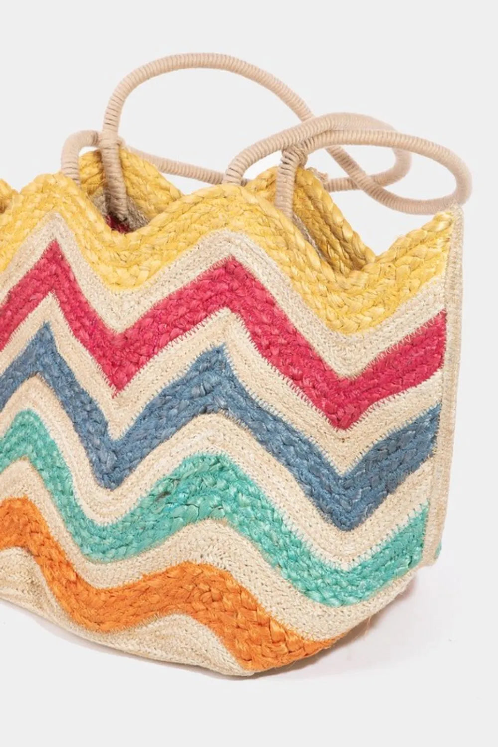 Fame Acessories Straw Tote Bag Wavy Colorful Rainbow Large Handbags ee4b08da-2699-4cec-959e-ee10ae3dbeb6-Max-Origin Trendsi