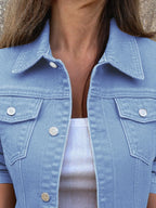 Women's Denim Jacket Short Button Front Long Sleeve with Pockets ee4eb46a-2db8-4cc6-a0cd-27a62be77ae4-Max-Origin Trendsi