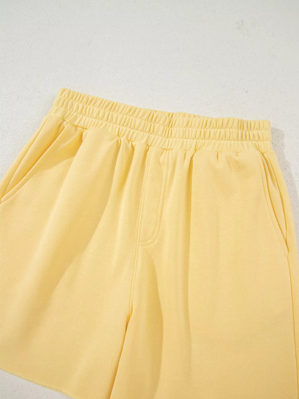 Women's Outfit Set Button Collar Drop Shoulder Top and Shorts 2pcs Set Yellow ee5748c631234368aee2c0c95c90fe8a-Max-Origin Trendsi