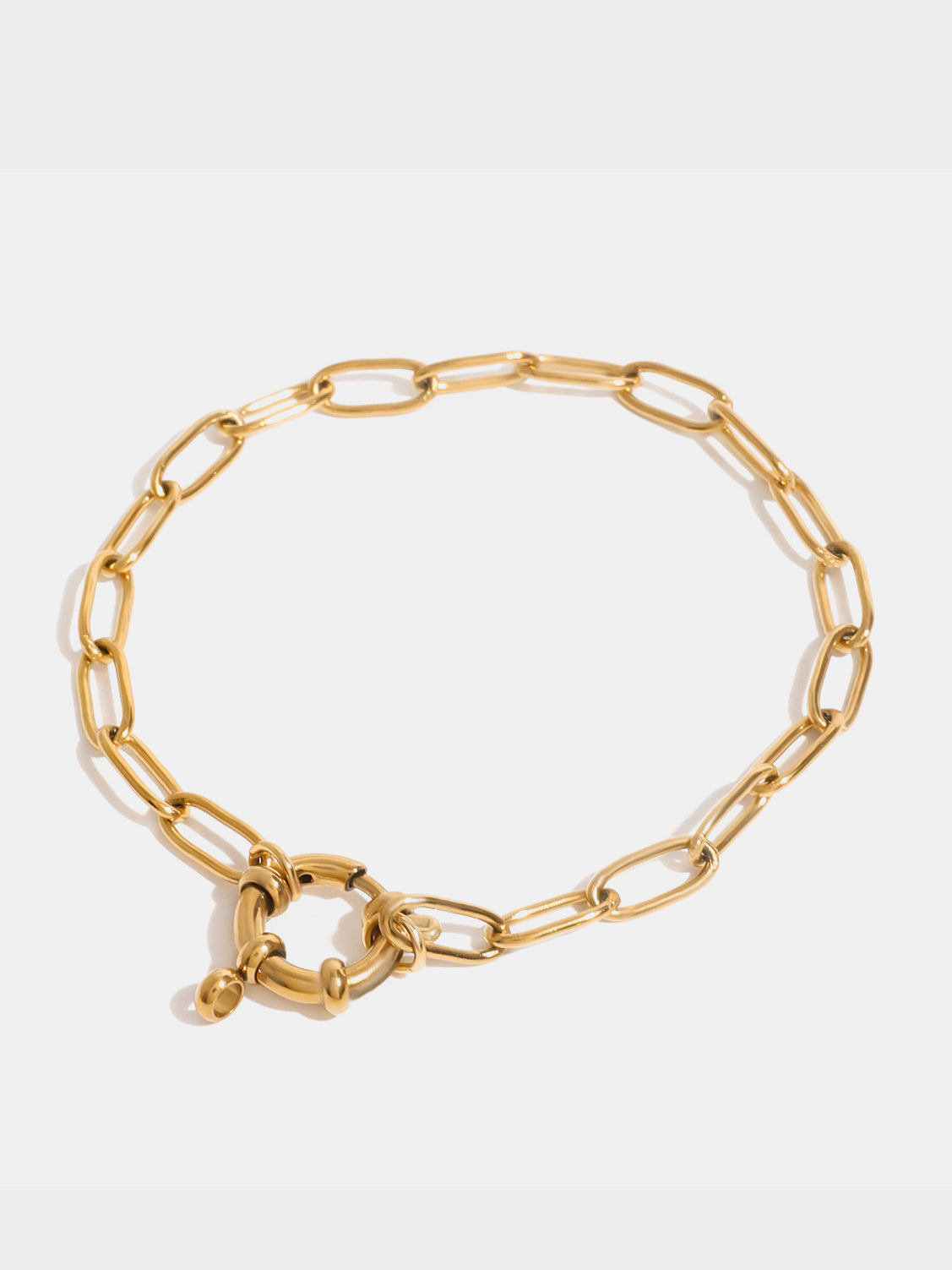 Chain Link Bracelet Women 18K Gold-Plated Stainless Steel Fashion Jewelry