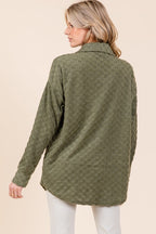 BOMBOM USA Women Shacket Moss Checkered Button Down Long Sleeve ee8d6058-d18a-4d79-bddb-992d22f7b823-Max Trendsi
