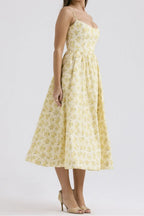 Floral Midi Dress Spaghetti Strap Ruched Zipper High Waisted eeaa2881-0ae4-4e8e-bb21-77d0f60f321b-Max-Origin Trendsi