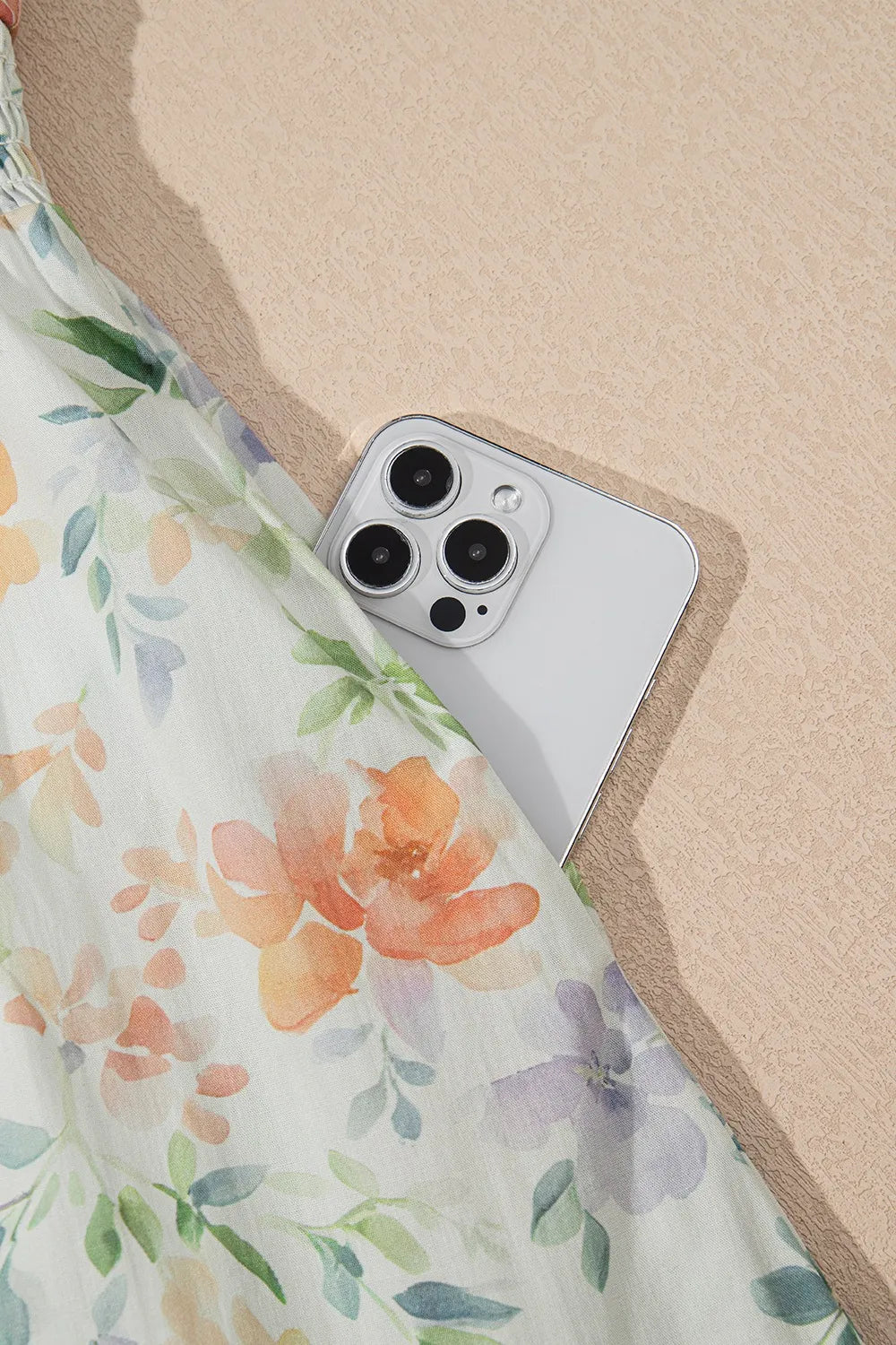 Floral Mini Dress Cotton Frill Notched Puff Short Sleeve Hight Waisted eeb87a53-bd09-4099-8a30-f4ccec2dc835-Max-Origin Trendsi