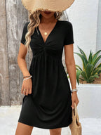 Casual Mini Dress Twist Front V-Neck Short Sleeve eec810cb5c5f4ead845d4768d34b4dc6-Max-Origin Trendsi