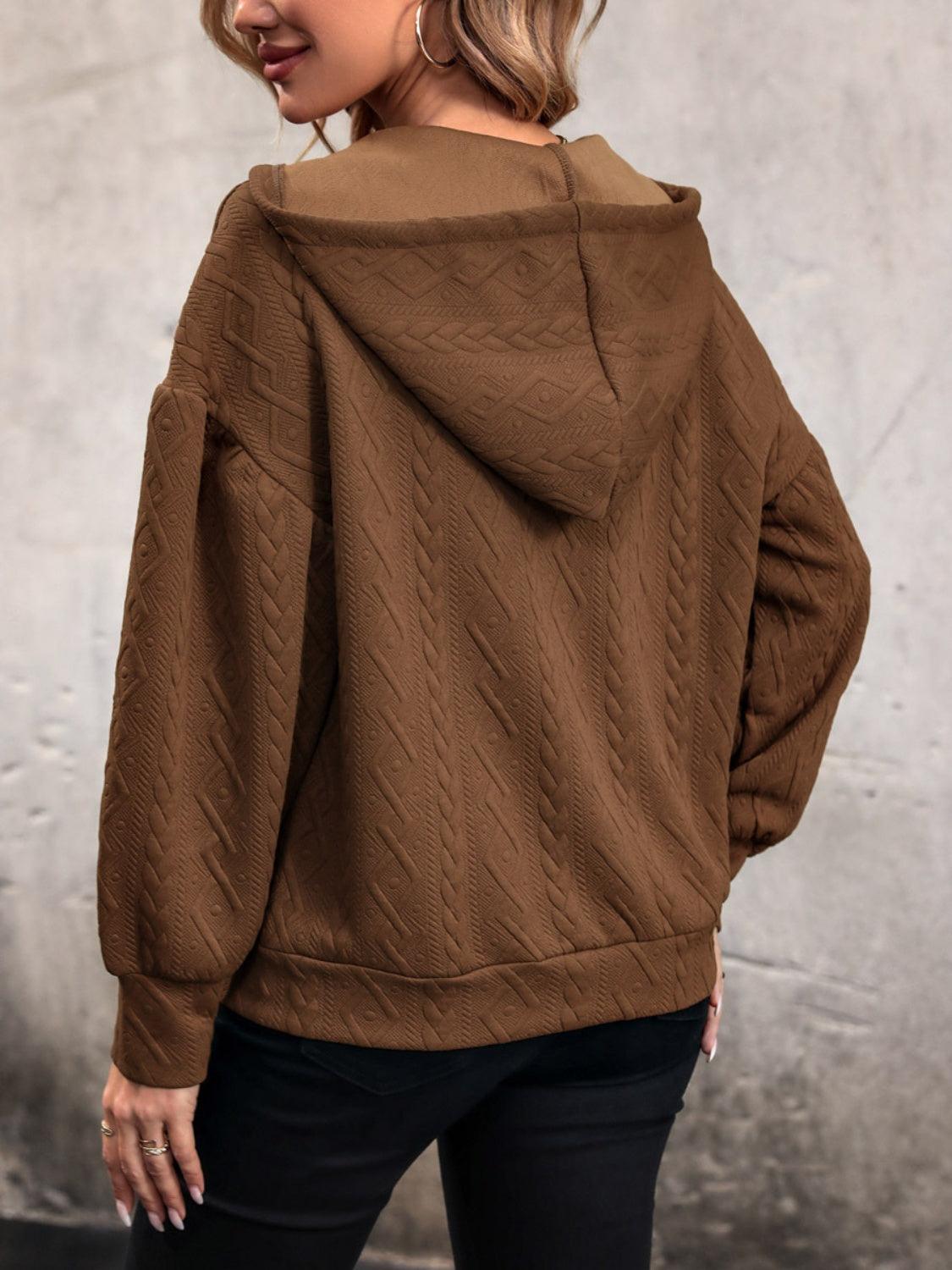 Hoodie Drawstring Dropped Shoulder Long Sleeve Sweatshirt eee7d6ee-bd9f-4723-8ea3-cb2f6a3b83e4-Max Trendsi