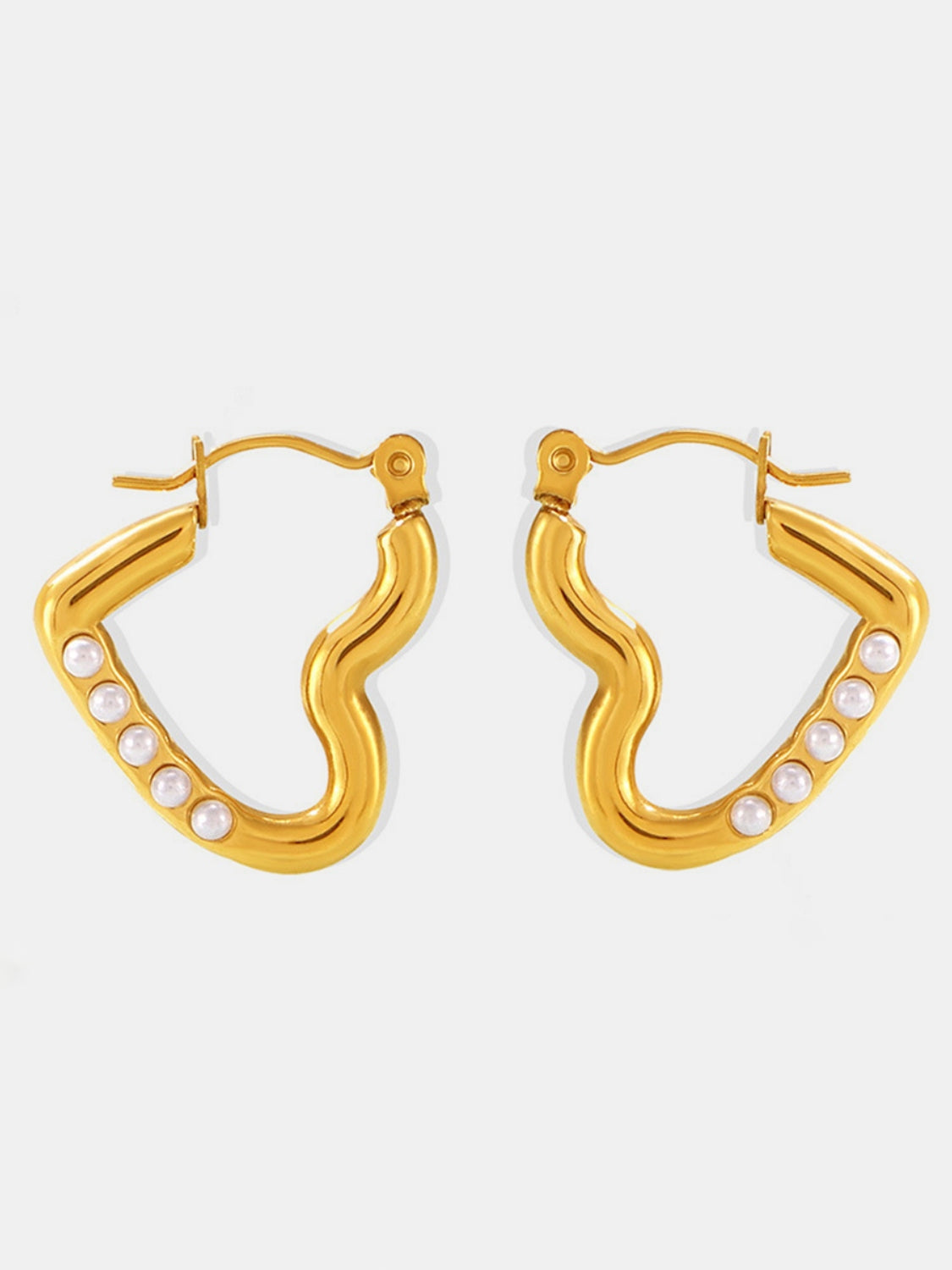 Heart Earrings Rhinestone Bead Stainless Steel Drop 18K gold-plated Jewelry ef11b9c8-6904-4844-9231-2d2290cc68d2-Max Trendsi