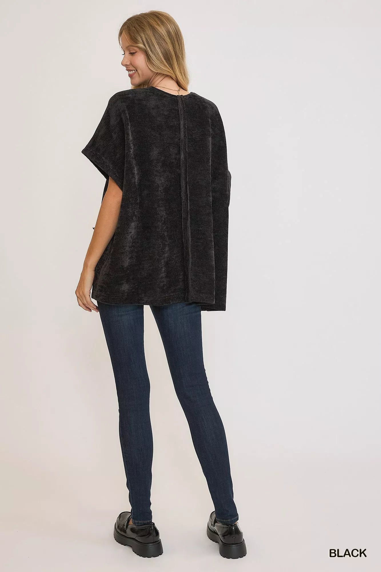 Umgee Womens Cardigan Black Open Front Knit with Front Pockets Short Sleeve ef587967-41b2-45a1-b6a5-cc7644eeee73-Max-Origin Trendsi