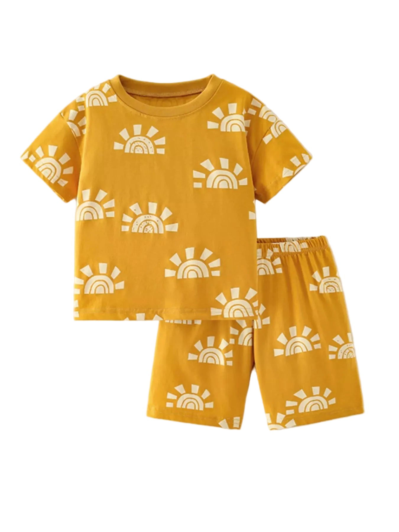 Children's Sunshine Print Short Sleeve Tee and Shorts Set