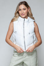 Hooded Vest Snobbish White Zip Up Quilted Sleeveless Outwear ef8eabe8-6fa8-4205-a5ff-05799832956a-Max Trendsi
