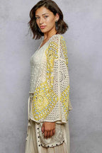 POL Crochet Cardigan Ivory Yellow Open Front with Granny Square Pattern ef9cc590-56f2-42b3-8f44-9ddb19f4c674-Max-Origin Trendsi