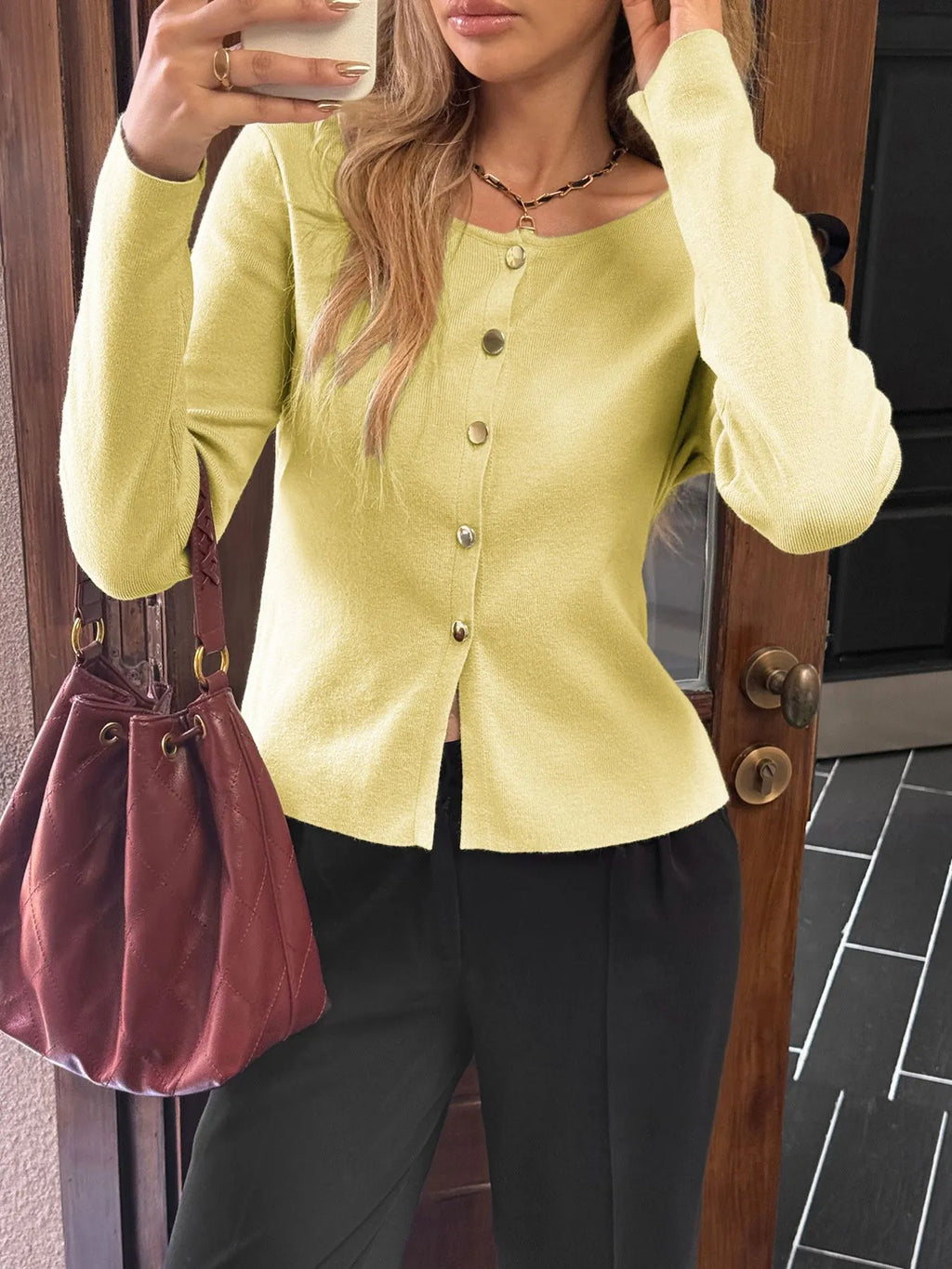 Women's Cardigan Knit Button-Up Long Sleeve efbb2163-5bb7-4942-881b-029b1321c662-Max-Origin Trendsi