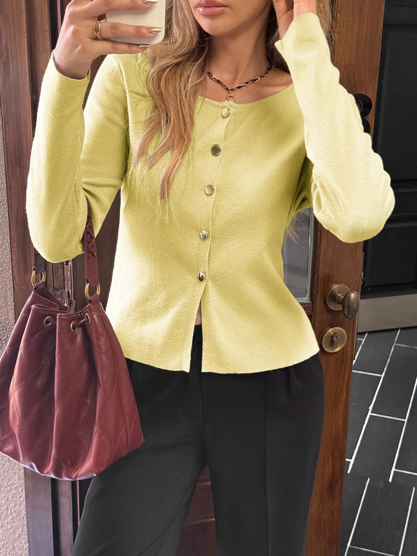 Women's Cardigan Knit Button-Up Long Sleeve efbb2163-5bb7-4942-881b-029b1321c662-Max-Origin Trendsi