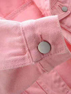 Cropped Denim Jacket Women's Half Sleeve Flap Pockets Plus Sizes S-5XL efc5e2bc-6f83-42c1-991a-074b7a12eb03-Max Trendsi