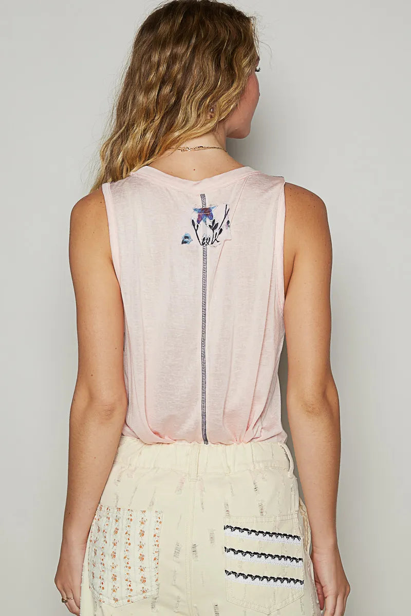 POL Tank Top Blush Pink with Floral Contrast Stitching Patch Pocket efd0d47d-9b57-42fd-a58a-b794dfed34af-Max-Origin Trendsi