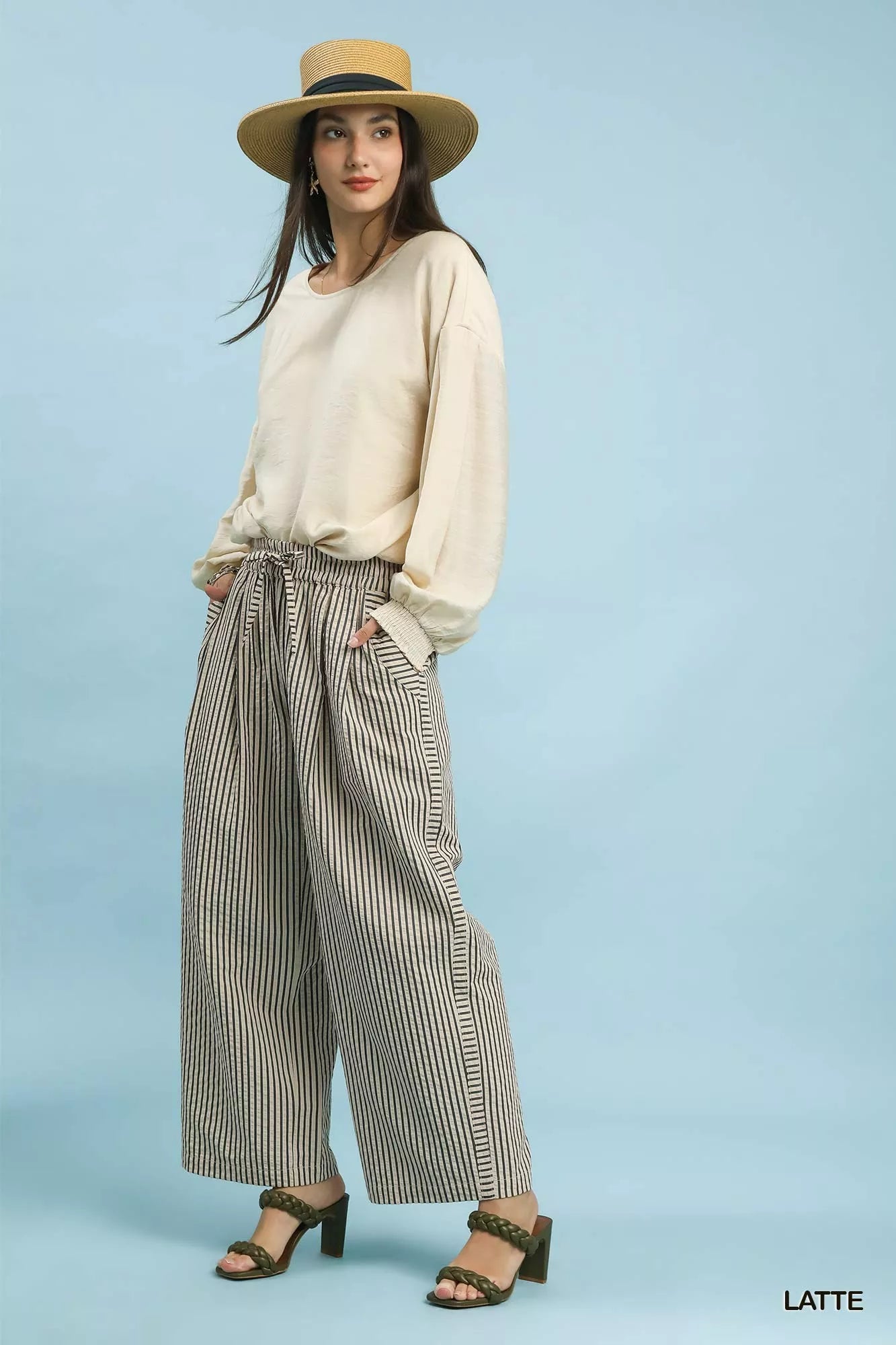 Umgee Wide-Leg Pants Cotton Latte Striped Drawstring Waist Pocketed efd5e0d3-58f5-4df4-bfa2-d3ec1b5da4f0-Max-Origin Trendsi