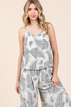Mittoshop Cami and Pants Set Paisley Print Cream Black Two-piece efdf2b9392064156b3399dab8d286a0a-Max-Origin Trendsi