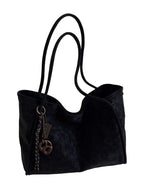 Elegant Solid Color Large Suede Shoulder Bag - Classic and Versatile