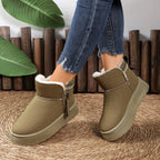 Women's Suede Ankle Boots with Decorative Strap Zipper Fluff Shoes f01fd46efd46494288595bff896668ab-Max-Origin Trendsi