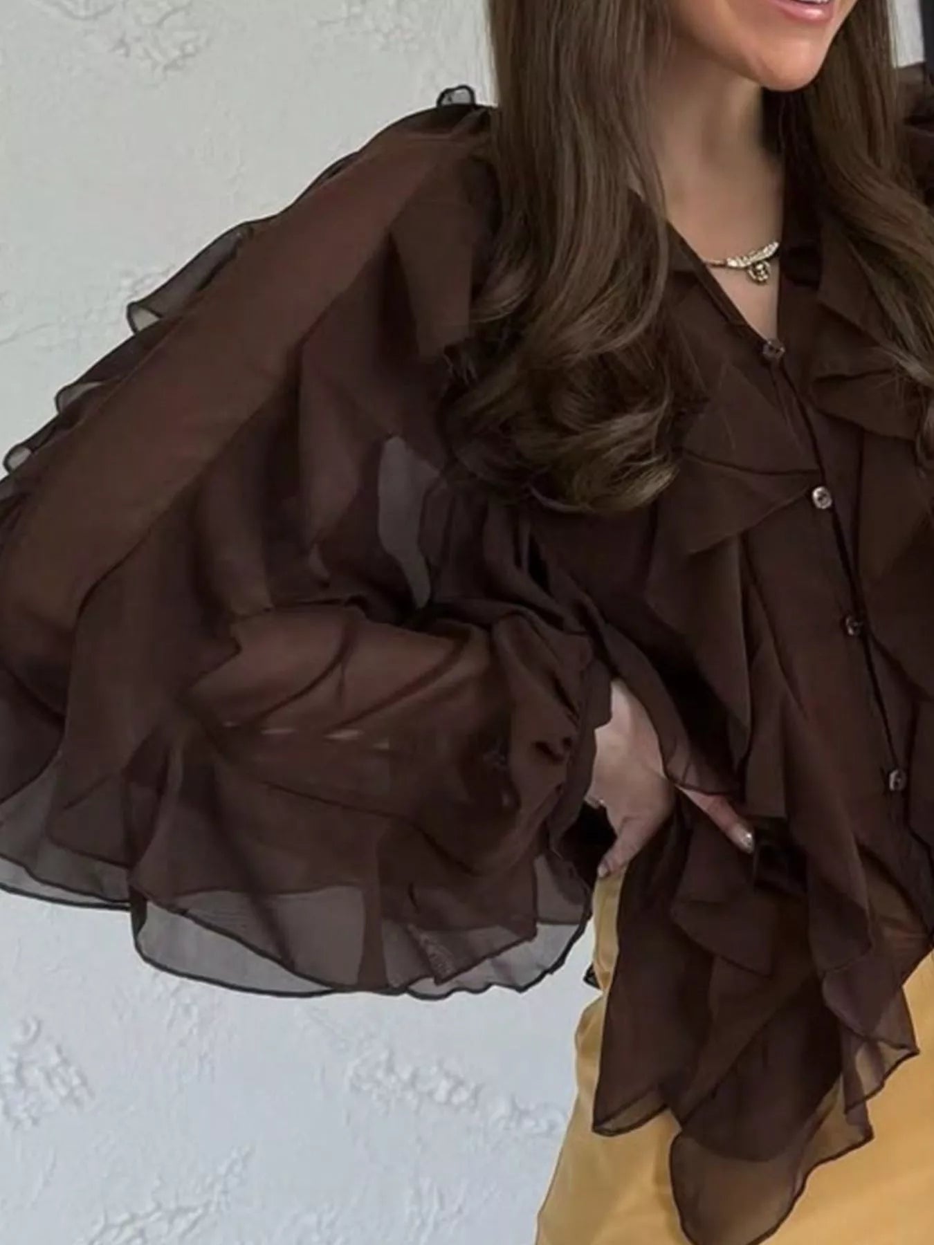 Womens Blouse Ruffled Layered Sheer Long Sleeve Top f02dee72-bc7b-4712-ab9d-844a01ab4dbe-Max-Origin Trendsi