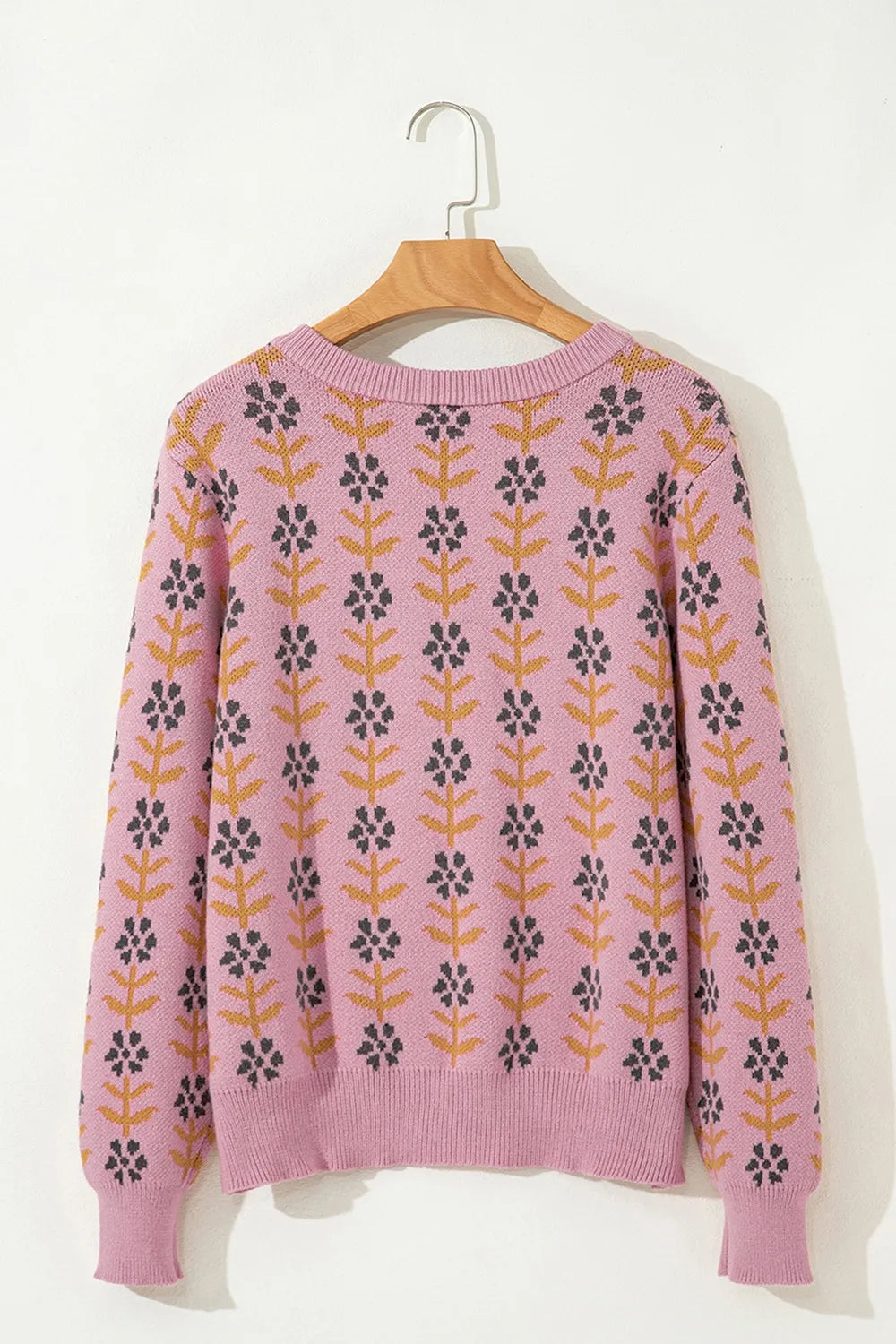 Women's Knit Cardigan Floral Button-Up Long Sleeve Knitwear f02ec9cd-2553-4a17-8ed2-d89adf306f92-Max-Origin Trendsi