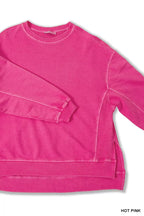 Zenana Womens Sweatshirt Hot Pink French Terry Pigment Dye & Enzyme Wash f06b392f41c34f629377437f5437152f-Max-Origin Trendsi
