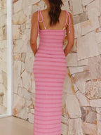 Maxi Dress Pink Frill Tie-Shoulder Beaded Straps Slimming Bodycon f07ba0ad942f4efe894a786a6d47a15f-Max-Origin Trendsi