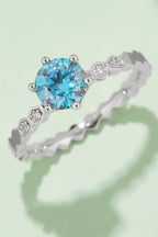 Murray Silver Ring 1 Carat Moissanite Stone 6-Prong 925 Sterling Platinum Sky Blue f0909808e49e42eeaa5fd62f696779b5-Max Trendsi