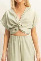 HYFVE Outfit Set Twisted Front Top & Wide Leg Pants Set f09193e8-7228-469e-b085-d13145c4b826-Max Trendsi
