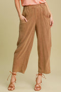 Umgee USA Women Pants Linen Cotton Elastic Waist Baggy Fit with Pockets Caramel f09f2ba8-0f5d-48ca-8114-02dd592ad2c8-Max Trendsi