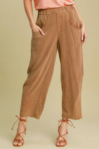 Umgee USA Women Pants Linen Cotton Elastic Waist Baggy Fit with Pockets Caramel f09f2ba8-0f5d-48ca-8114-02dd592ad2c8-Max Trendsi