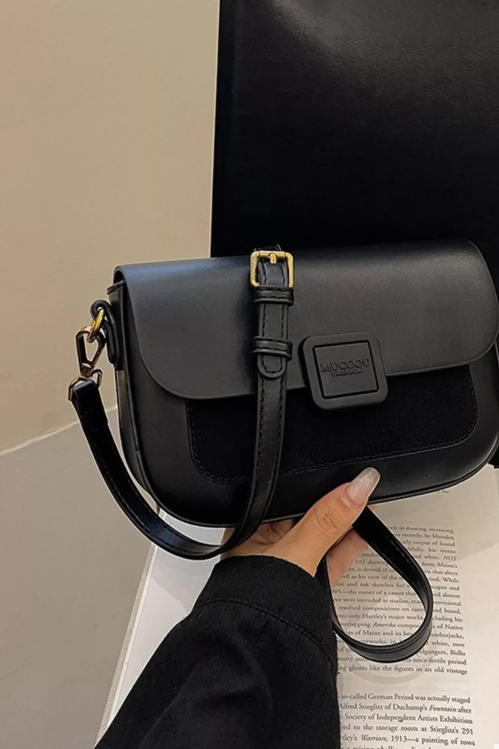Women's Shoulder Bag Flap Closure Small Pu Leather Crossbody Black One Size f0a6e0f2-d742-49f3-8dff-836617b00e21-Max-Origin Trendsi