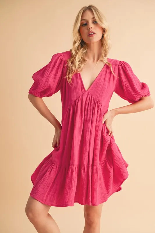 Aemi+Co Tied Back Ruffled Mini Dress