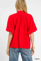 Umgee Blouse Red Embroidered Boho Puff Short Sleeve Top f0c55b6f-9a71-4c35-93cf-4b6b62e8cff8-Max-Origin Trendsi